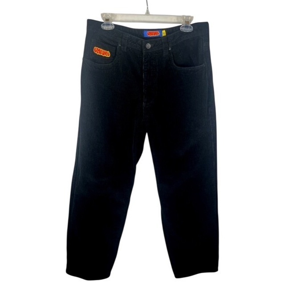 Empyre Mens Sz 32x30 Loose Fit Corduroy Tori Black Skate Pants Baggy Wide -1303